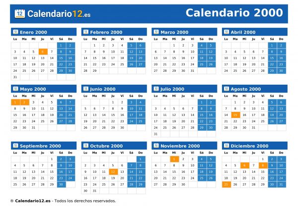 Calendario 2000