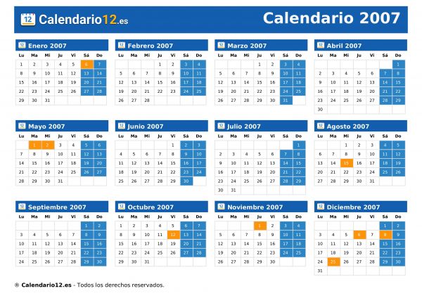 Calendario 2007