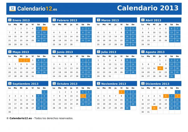 Calendario 2013